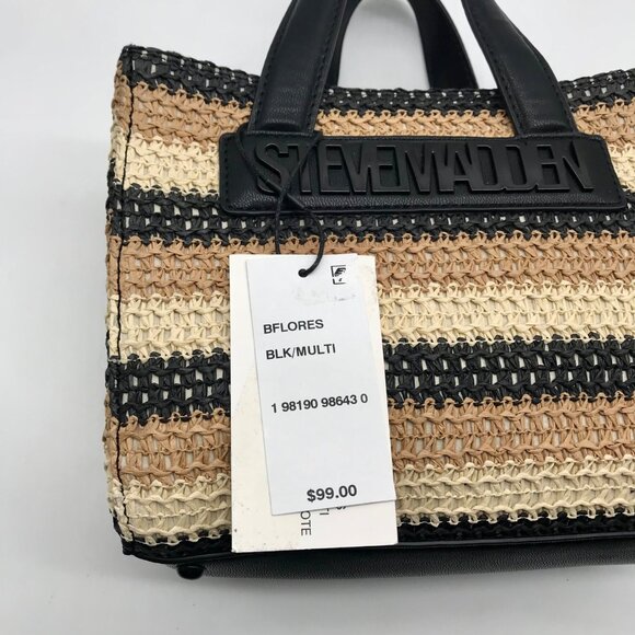 Steve Madden Beige Raffia Bflores Mini Tote With Wallet - Picture 12 of 12